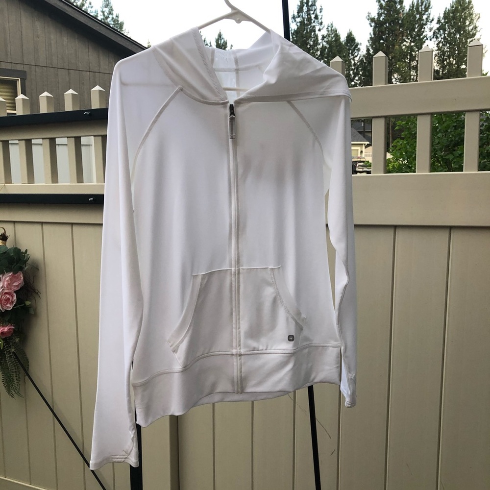 Soybu white athletic running and yoga jacket :)